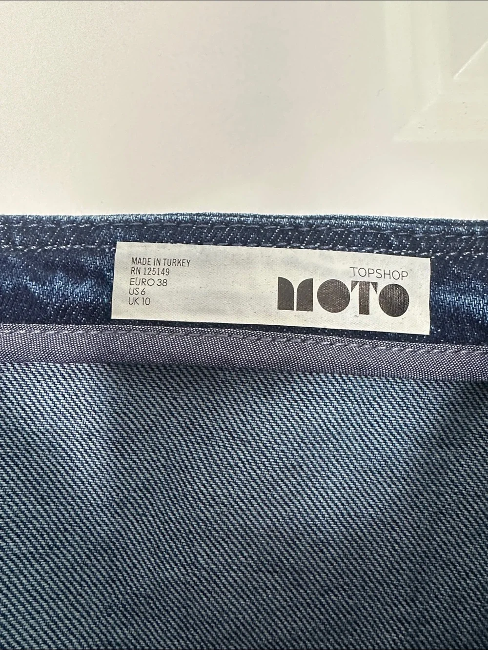 Topshop Indigo Denim Mini Dress - Picture 2 of 5